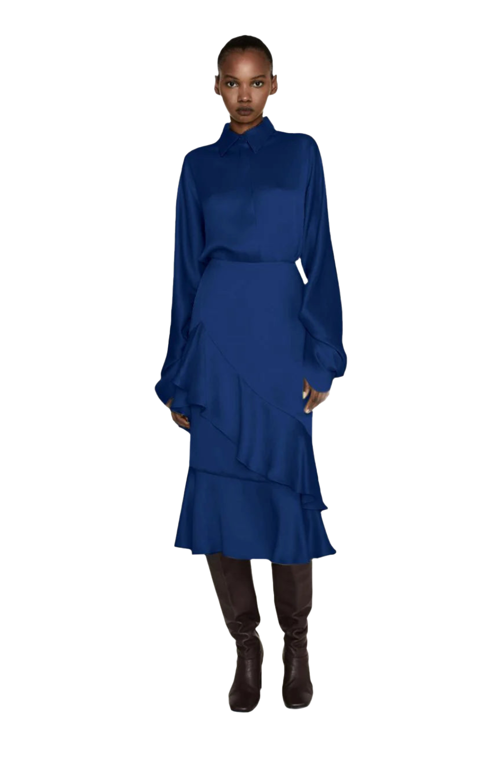 Ruffle Midi Skirt