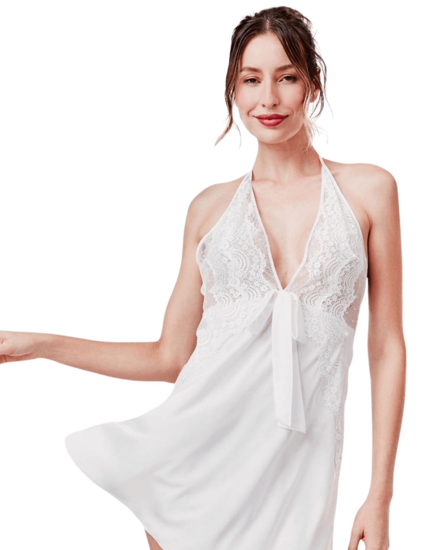 Short Satin Strap Nightgown Bridal