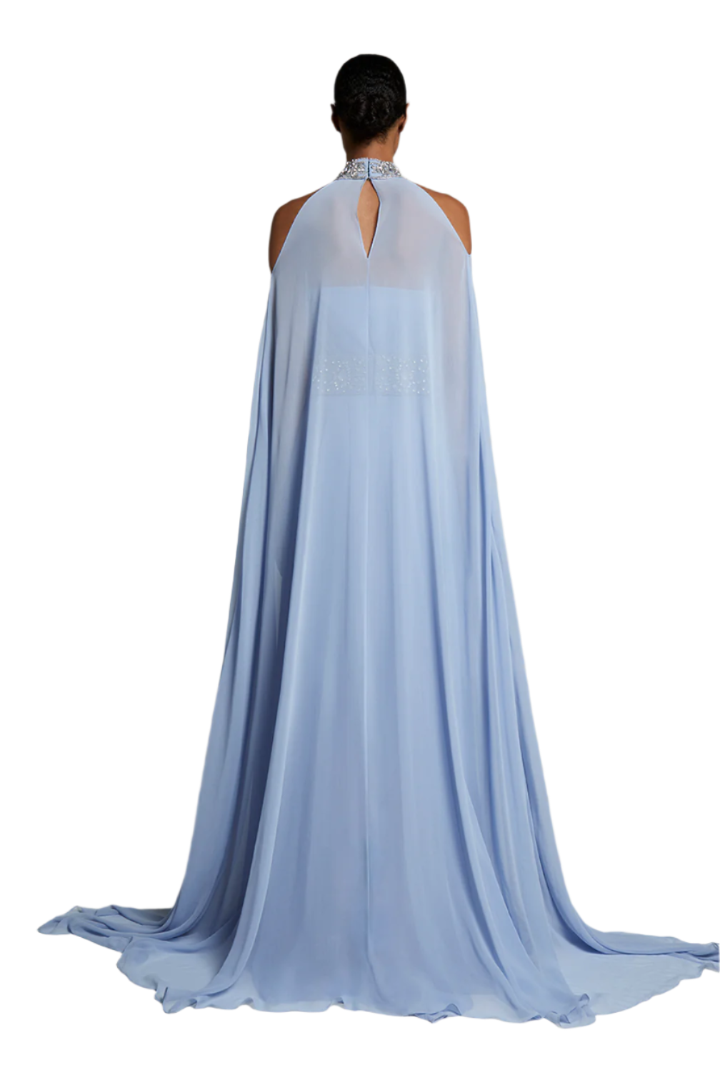 STRAPLESS Long Dress with Scarf and Embroidered Belt