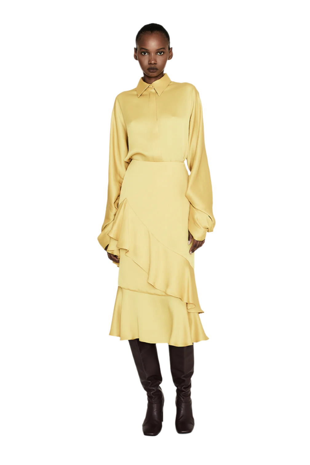 Draped Long Sleeve Shirt