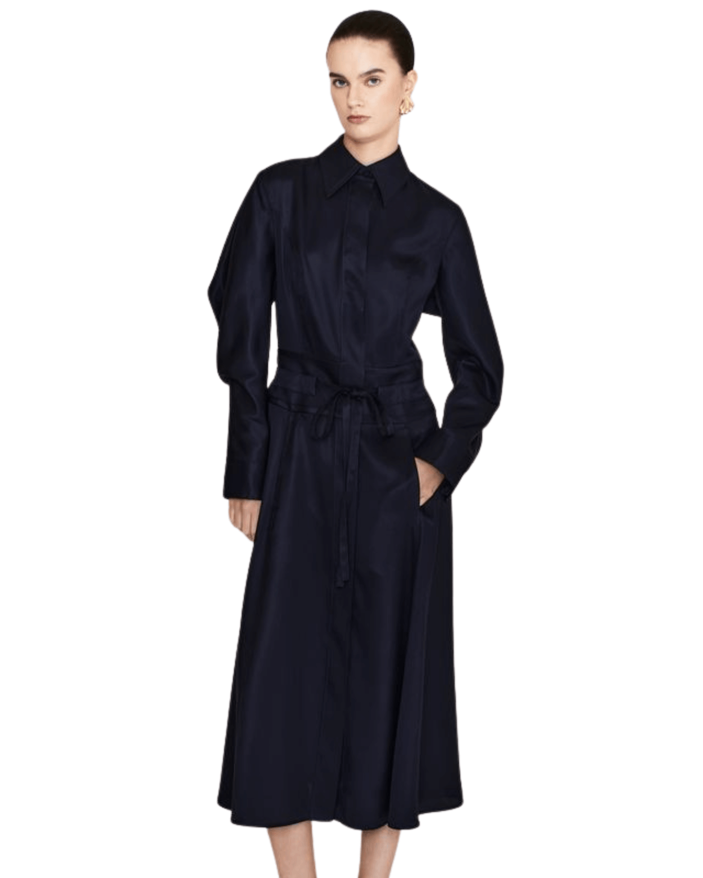 Long topstitched cape
