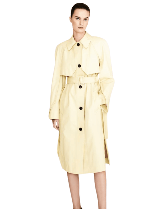 Long topstitched cape