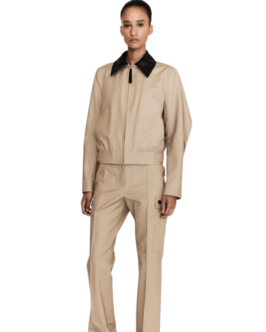 Bomber jacket with yoke detail