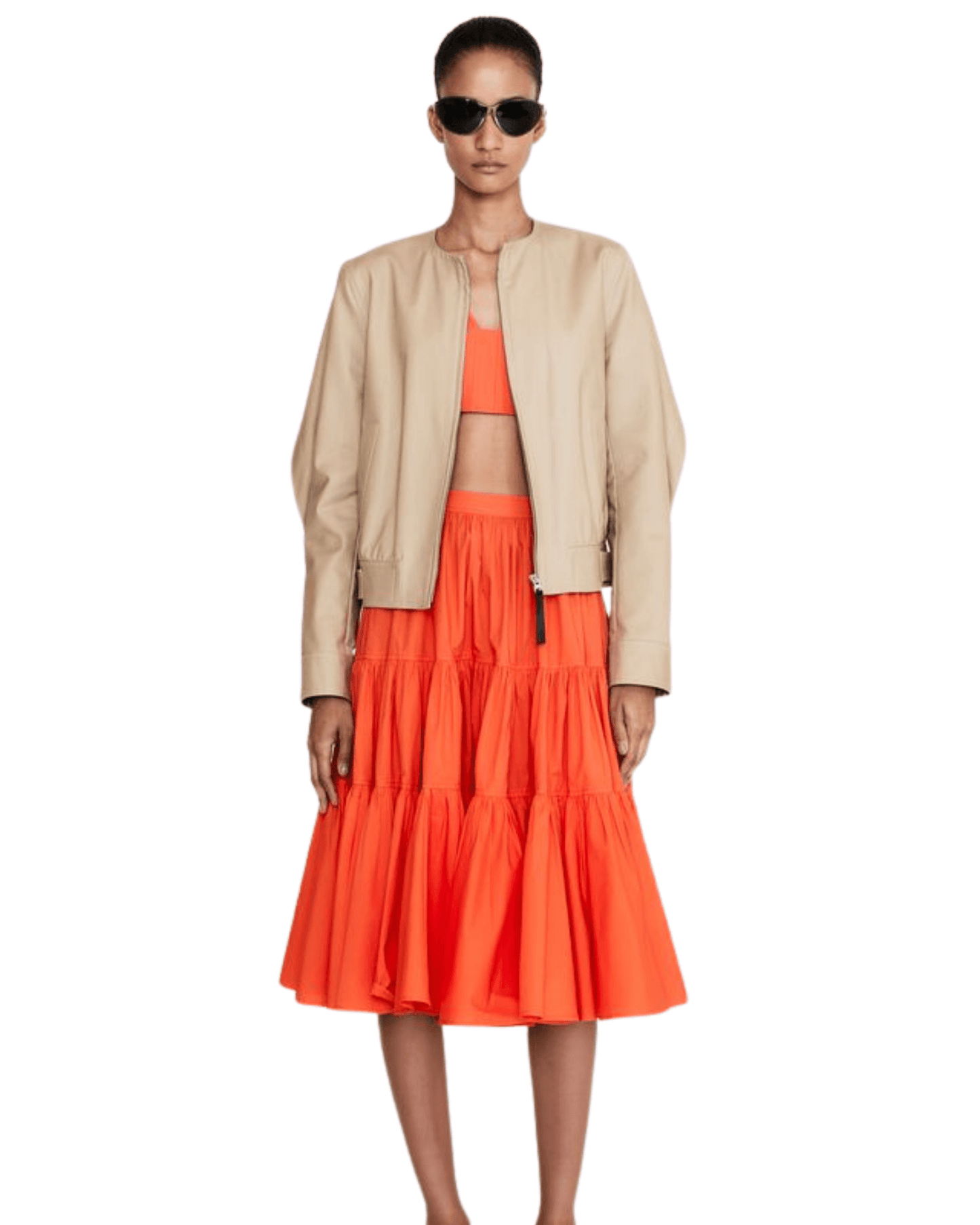 Bomber jacket with yoke detail