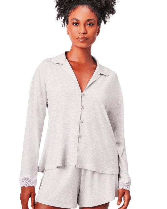 Short Knit Pajama Set with Buttons Nanna