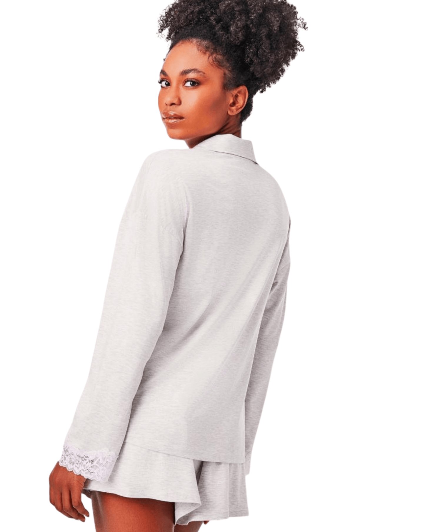 Short Knit Pajama Set with Buttons Nanna