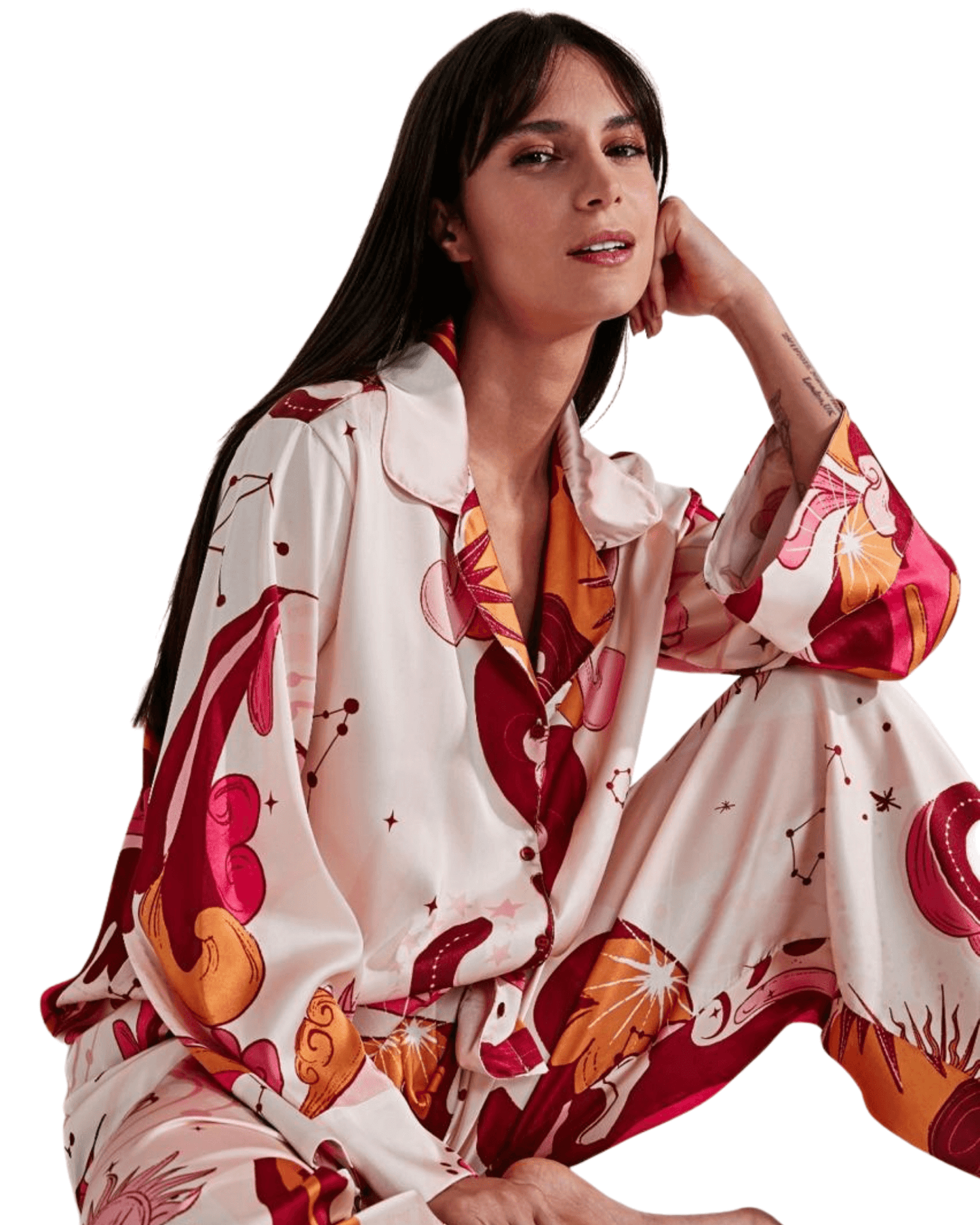 Long Sleeve Satin Pajama Set Valkiria